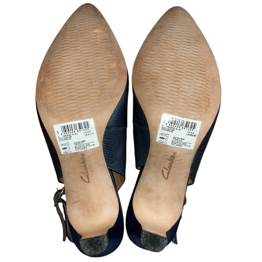 Clark’s Collection Navy Slingback Pumps Size 6.5 M - Picture 7 of 8